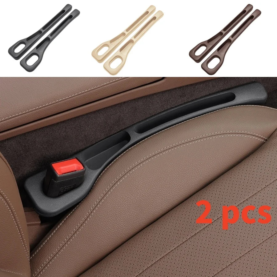Car Seat Gap Filler Organizer | PU Waterproof Storage with Grooves for Phone & Keys (2pcs)
