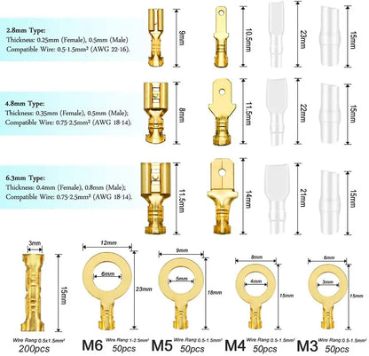 Insulated Spade Connector Kit – Male & Female Crimp Terminals 2.8/6.3mm