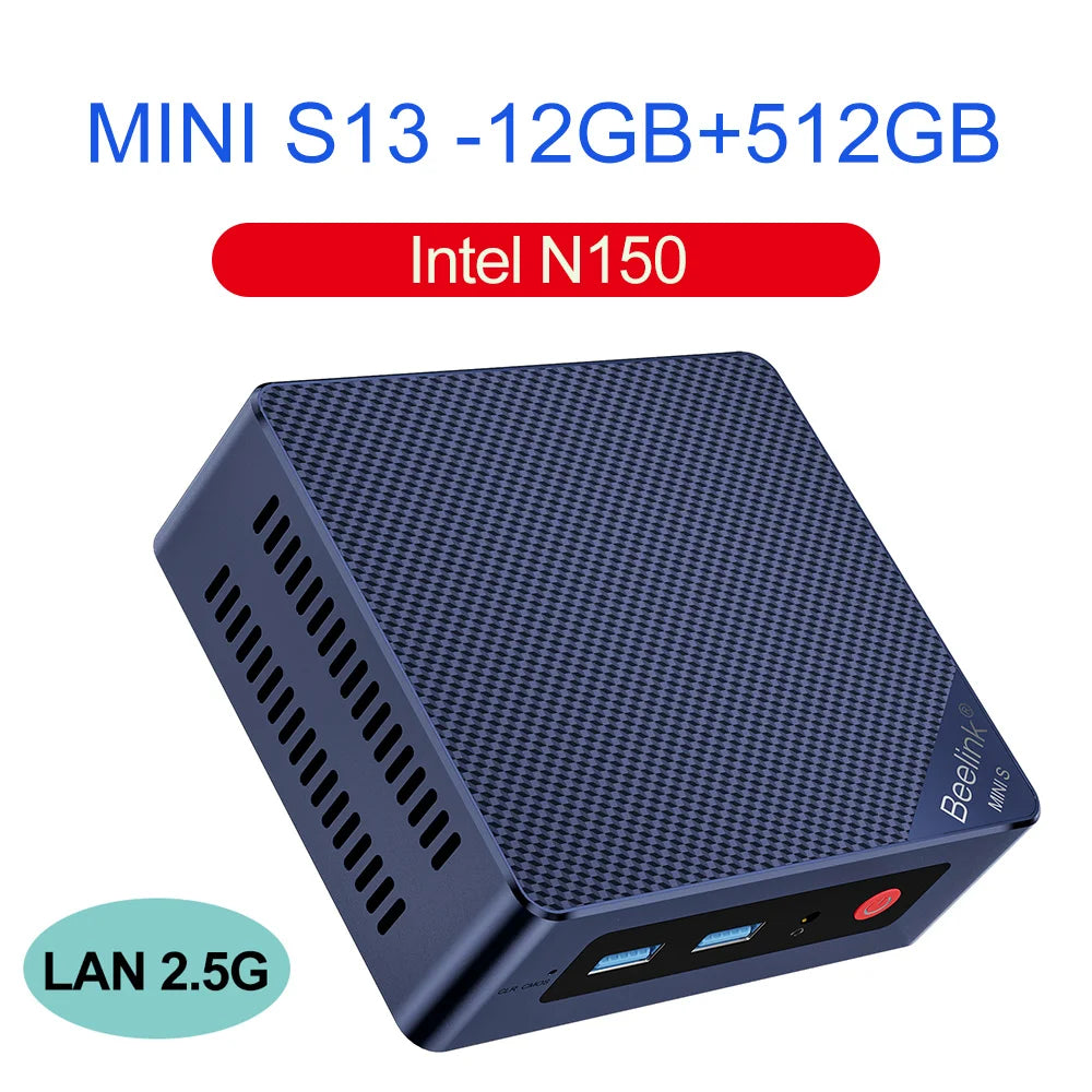 Beelink Mini S13 Mini PC – Intel N150, 16GB DDR4, 500GB SSD, 3200MHz, Windows 11