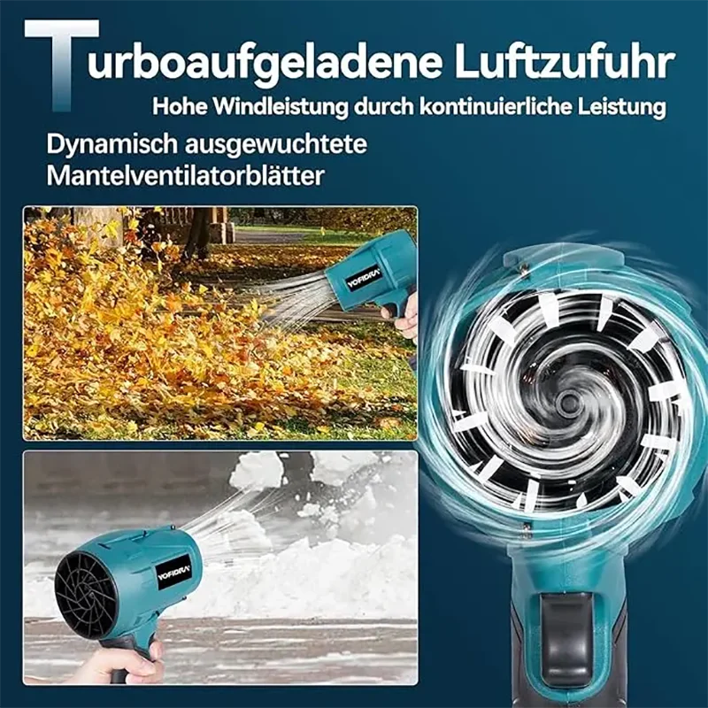 YOFIDRA 28000RPM Cordless Electric Air Blower – 576 km/h Leaf Blower for Makita 18V