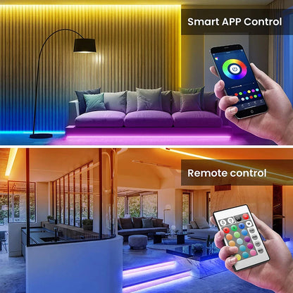 Bluetooth LED Strip Lights Smart SMD 5050 - APP & Remote Control, TV Backlight & Room Decor