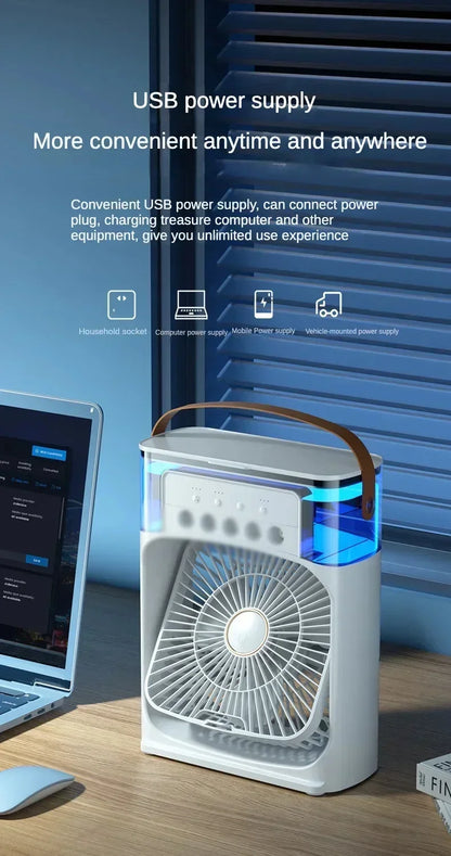 Xiaomi MIJIA Portable Air Cooler Fan | USB Mini Air Conditioner | Humidifier | LED Night Light | Desktop Cooling