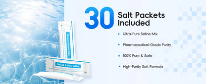 Electric Nasal Rinse Irrigator | 30 Salt Packets | Self-Cleaning | Sinus Relief