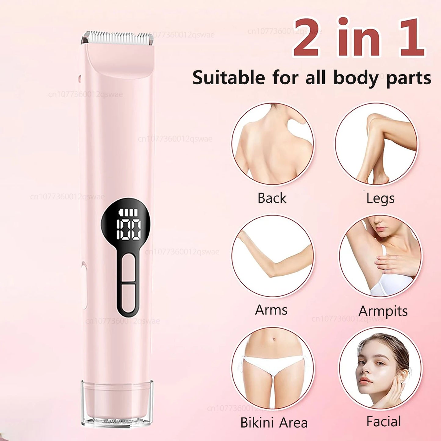 Electric Lady Shaver – Rechargeable Wet & Dry Razor for Legs, Arms, Underarm & Bikini