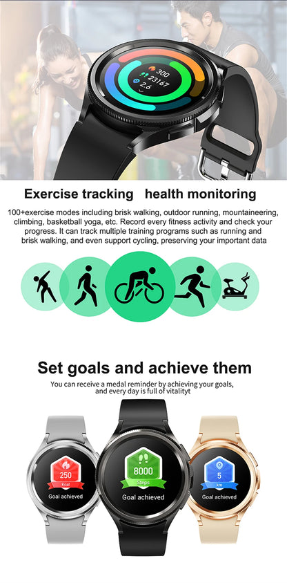 2025 Smart Watch 6 – AMOLED HD Screen, 100+ Sport Modes, IP68 Waterproof, Android & iOS