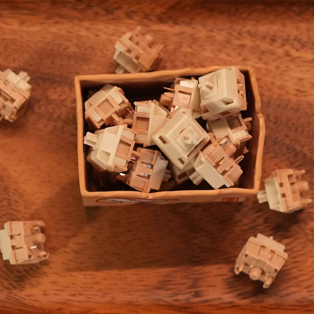 HMX Sandstorm Mechanical Keyboard Switches – 5-Pin, 37g/42g/50g Tactile, Pre-Lubed