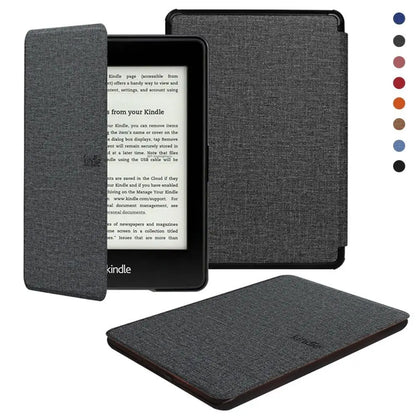 Protective shell cover for Kindle 2022 11th Gen with built-in light, soft fabric sleeve, and smart case design.