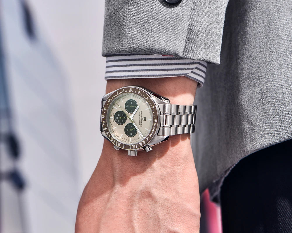 PAGANI DESIGN 1701 V5 Men's Luxury Quartz Chronograph Watch – AR Sapphire Glass, 100M Waterproof