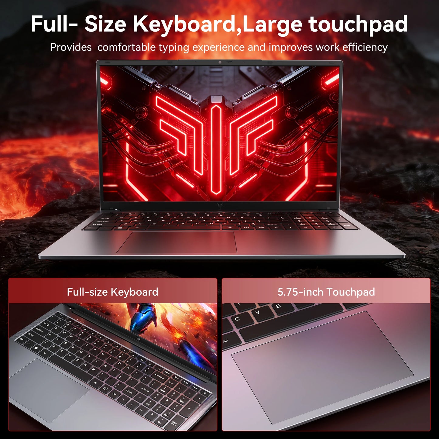 KAMRUI 17.3" Ultra Slim Laptop — AMD Ryzen 3 4300U, 16GB DDR4, 512GB M.2 SSD, 4K FHD, Windows 11 Pro