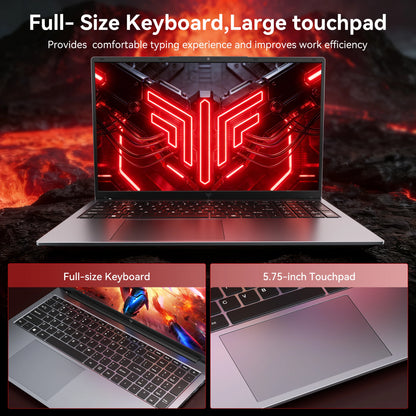 KAMRUI 17.3" Ultra Slim Laptop — AMD Ryzen 3 4300U, 16GB DDR4, 512GB M.2 SSD, 4K FHD, Windows 11 Pro