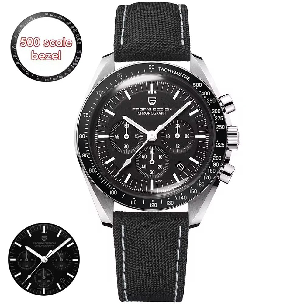 PAGANI DESIGN V5 Moon Men's Watch – Luxury Quartz Chronograph, Waterproof, Stainless Steel, 2026
