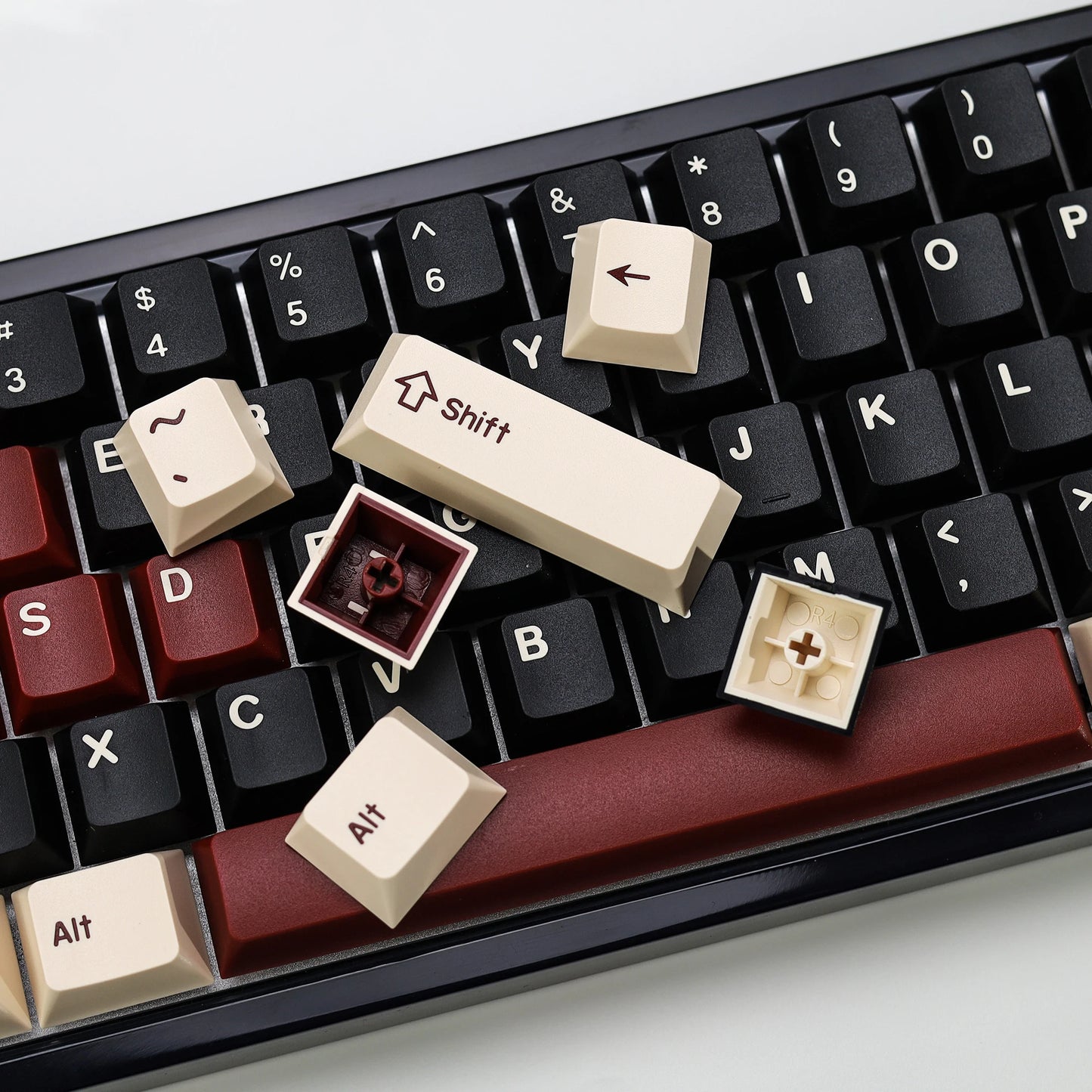 KBDiy Rome Set 174-Key Cherry Profile PBT Double Shot Keycaps – Jade Translucent for Mechanical Keyboards