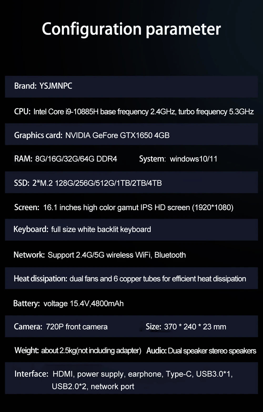16.1" Gaming Laptop – RTX 4050, Intel Core i9, Up to 64GB RAM, 4TB SSD