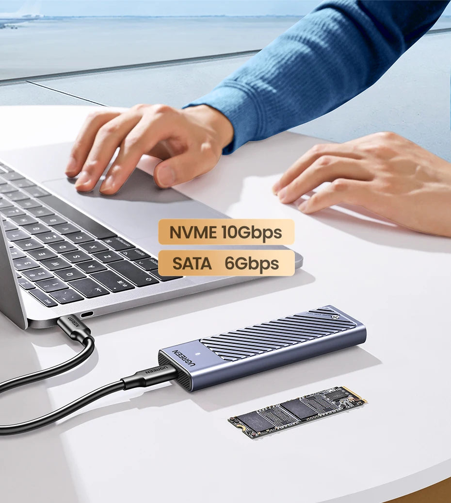 UGREEN M.2 NVMe SSD Enclosure – USB-C 3.2 Gen2 10Gbps Tool-Free External SSD Adapter