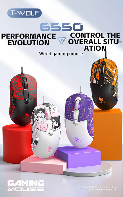 OBAME Wired Gaming Mouse – 6-Key RGB Backlight, Anti-Slip Sticker Design