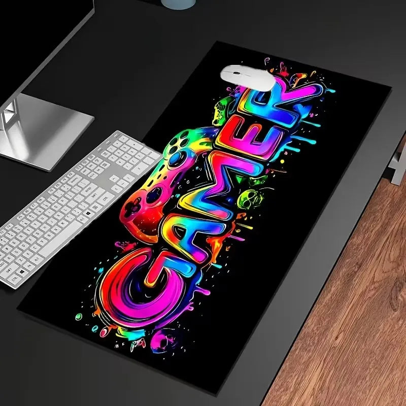 XXL Neon Glow-in-the-Dark Gaming Mouse Pad – Non-Slip Rubber Desk Mat
