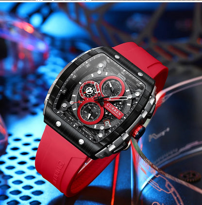 CURREN Men's Fashion Watch – Unique Square Design, Luxury Quartz Sport, Waterproof