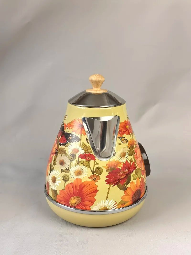 Dobleuno Retro Electric Kettle 1.7L – Thermometer, Auto Shut-Off, 304 Steel