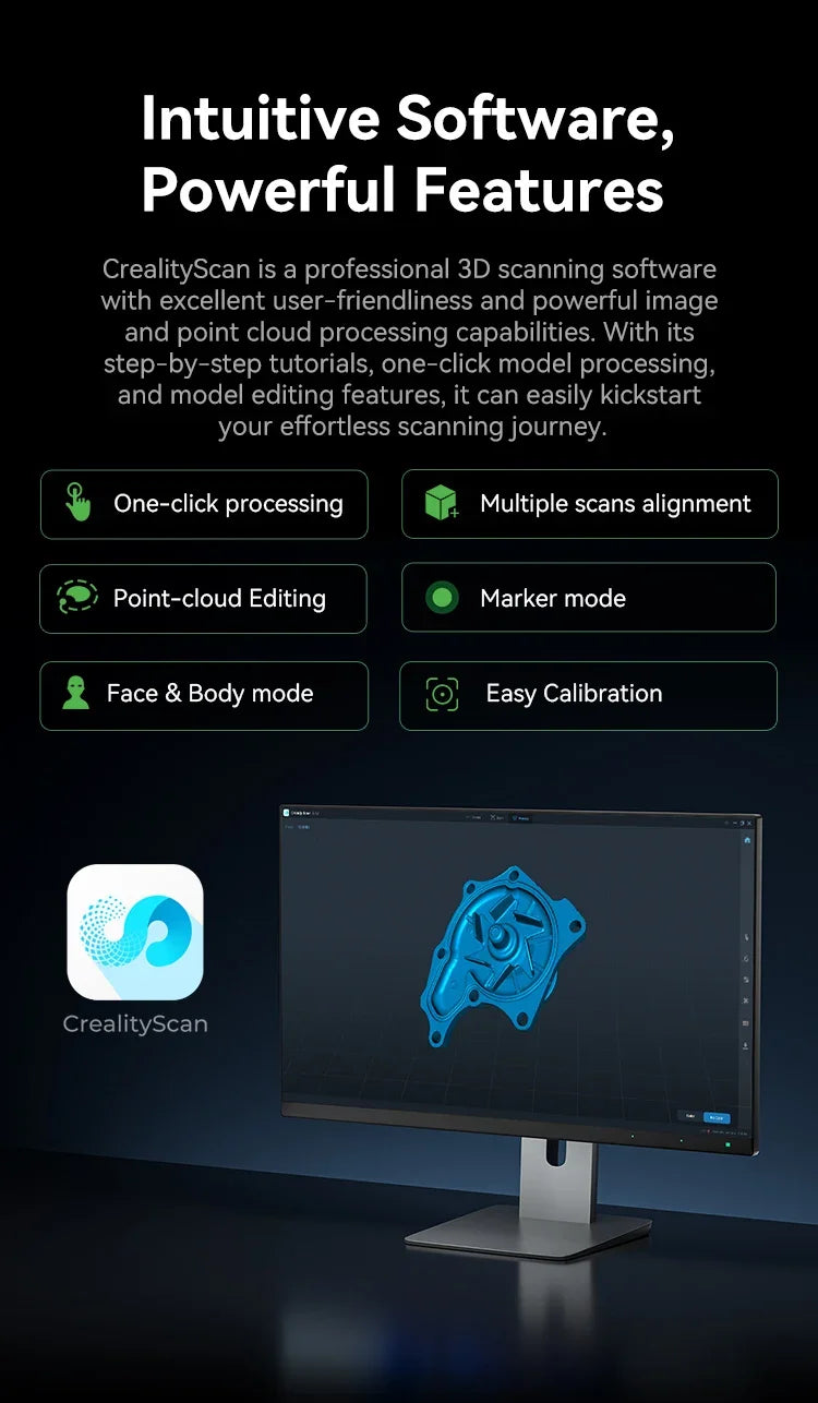 Creality CR-Scan Otter Handheld 3D Scanner – 0.02mm Accuracy | Full-Color | Anti-Shake