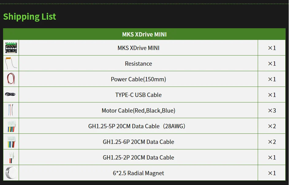 Makerbase MKS XRIVE MINI Brushless Servo Motor Controller – ODrive V3.6, AS5047P