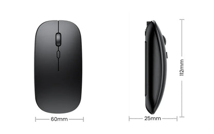 Wireless rechargeable Bluetooth computer mouse by R.E.D. Shopping, ergonomic mini design with silent buttons and optical tracking.