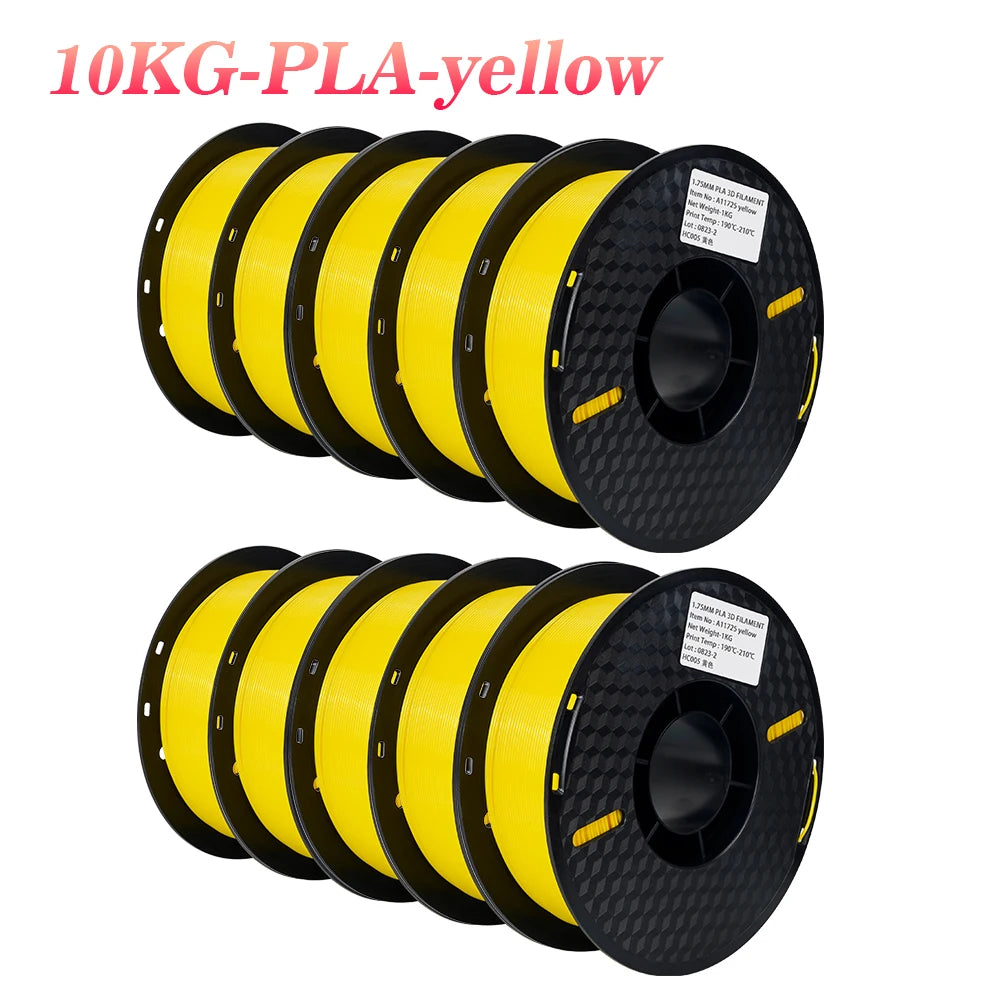 3D Printer Filament Bundle – 10KG, 1.75mm PLA / PETG, 10 Rolls, Mixed Colors & Materials, Fast Ship