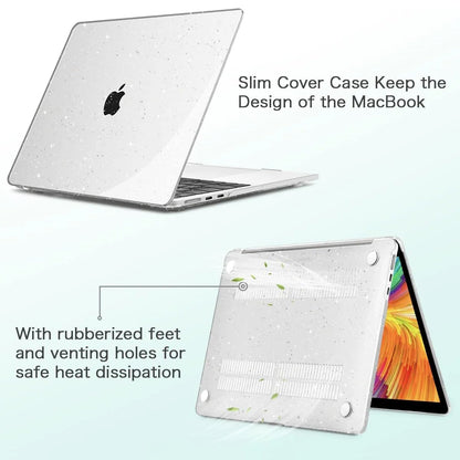 EGYAL MacBook Hard Case – Air 13/15, Pro 13/14/16, M1–M5, Crystal, Matte & Glitter Covers