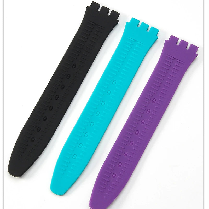 Colorful Silicone Replacement Strap for Swatch – 16/17/19/20mm Sports Watch Band