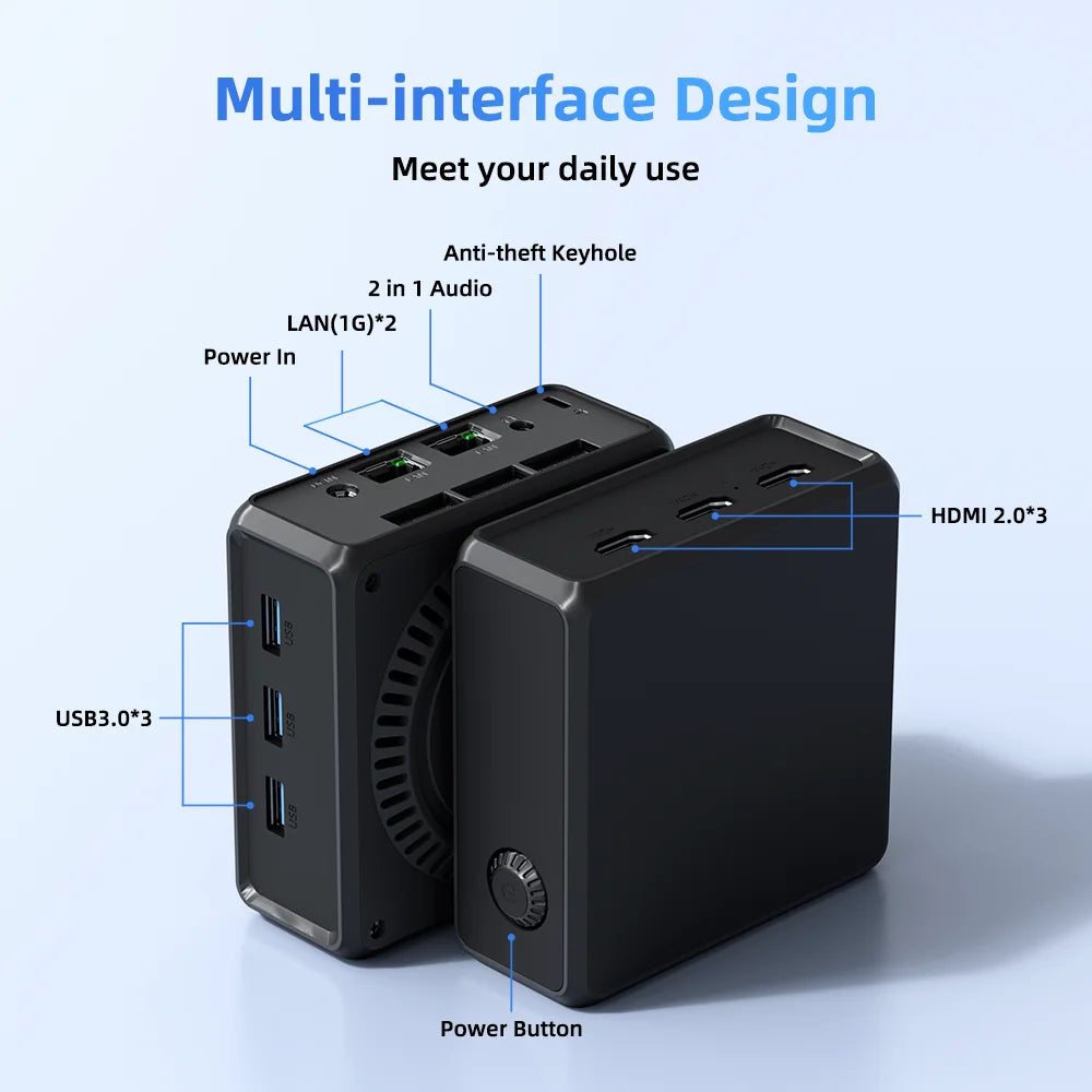 TexHoo M8 Mini PC – Intel N100, 16GB DDR5, 128GB/256GB/512GB SSD, Windows 11