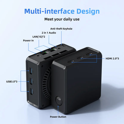 TexHoo M8 Mini PC – Intel N100, 16GB DDR5, 128GB/256GB/512GB SSD, Windows 11
