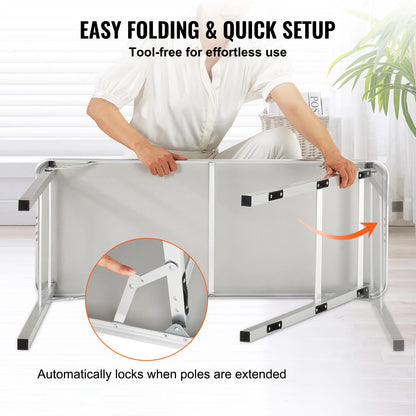 SucceBuy Portable Folding Bar Table | Trade Show Podium with Carrying Case