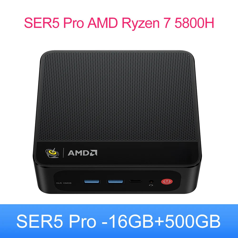 Beelink SER5 Max Mini PC – AMD Ryzen 7 6800U/7735HS, DDR5, WiFi 6, 2.5G LAN