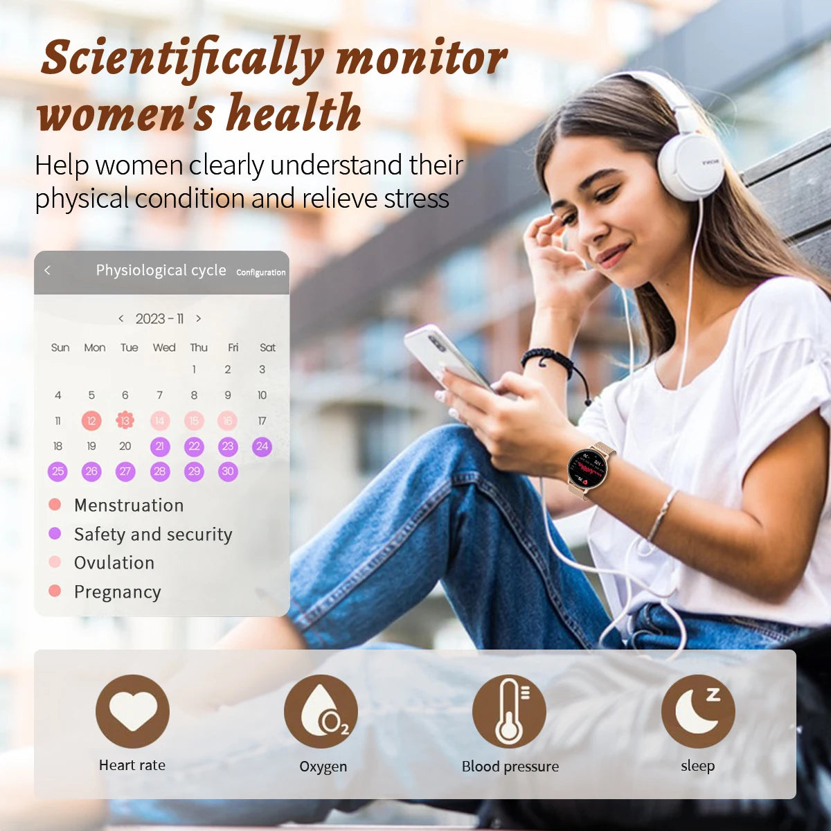 LIGE Bluetooth Smart Watch for Women – Custom Dial, Sport Fitness Tracker, iOS & Android (2026)