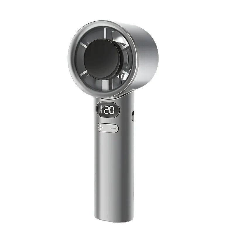 Portable Mini Personal Fan – 120-Speed Digital Display & Ice Cooling