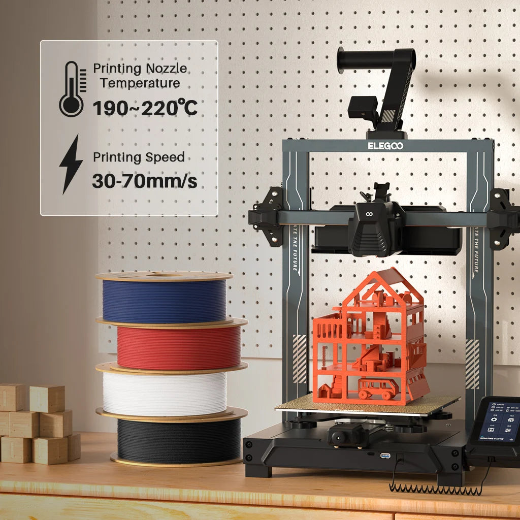 ELEGOO Matte PLA Filament 1.75mm 1KG – +/-0.02mm Accuracy, Cardboard Spool