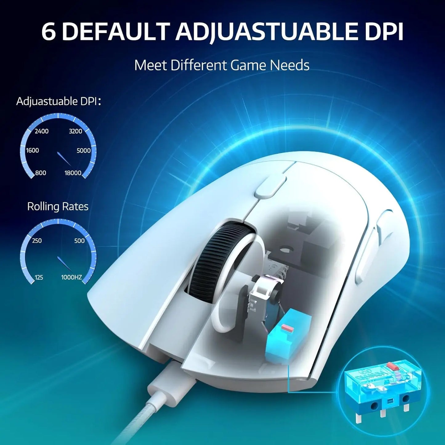 Attack Shark R1 Wireless Gaming Mouse – 18K DPI, 55g, Tri-Mode (2.4G/BT5.2/Wired), 20M Clicks