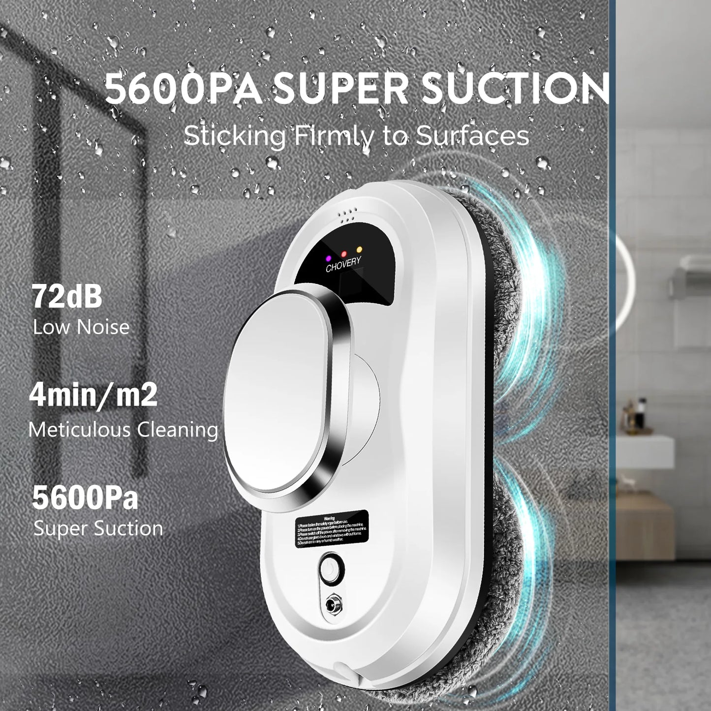 CHOVERY Electric Glass Cleaning Robot – Remote Control Window Cleaner for Windows & Glass Doors