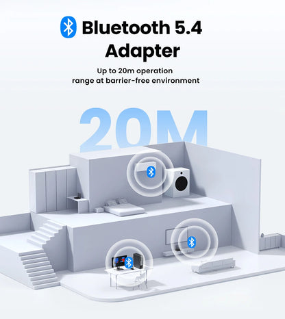 UGREEN USB Bluetooth 5.4 / 6.0 Adapter | Dongle for PC | Keyboard, Mouse & Speaker Support | Model 45134