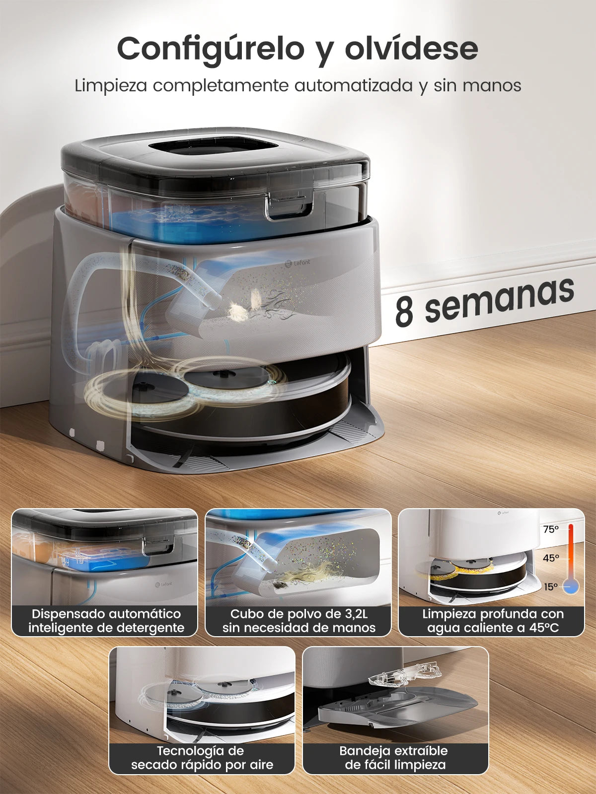 Lefant M3 Max Robot Vacuum & Mop – 20,000PA Suction, Anti-Tangle, Dual Spinning Mop, Auto Mop Washing | US/Mexico