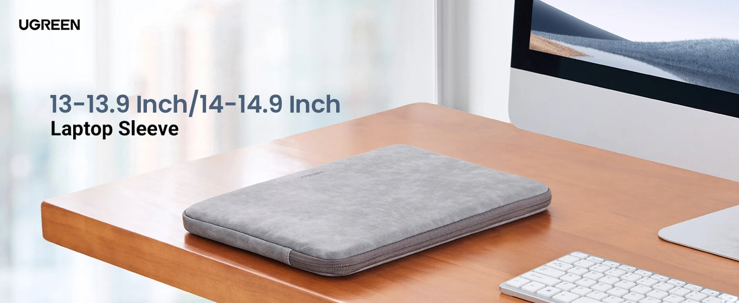 UGREEN Laptop Sleeve Bag 13.9" / 14.9" – Waterproof PU Case for MacBook, iPad, Lenovo, HP