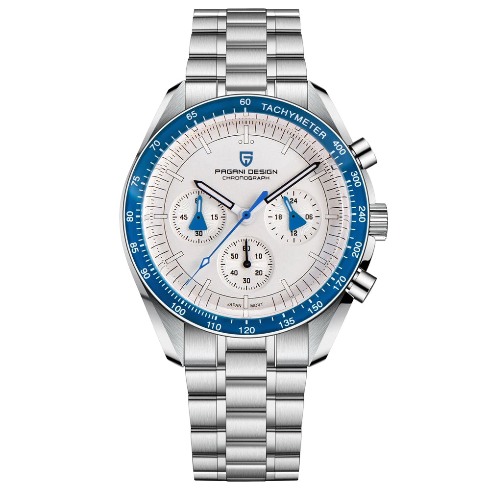 PAGANI DESIGN 1701 V5 Men's Luxury Quartz Chronograph Watch – AR Sapphire Glass, 100M Waterproof