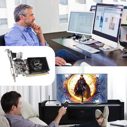 GT210 1GB Graphics Card | DVI VGA HDMI | Low Profile | PCIe 2.0 | Office & Gaming