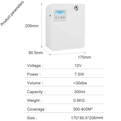 Waterless Aroma Diffuser 300ml — WiFi Control, Essential Oil, Timer Function, Home & Hotel