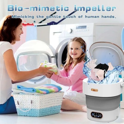 15L Foldable Portable Washing Machine – Spin Dryer for Travel & Underwear