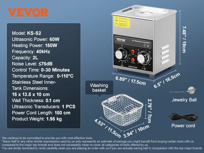 SucceBuy Ultrasonic Cleaner 2L–30L | Heater & Timer | Lab, Auto Parts, Jewelry