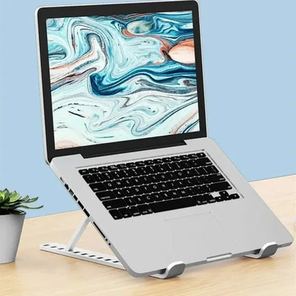 Aluminum Alloy Foldable Laptop Stand – Adjustable, Non-Slip, Portable | MacBook & Tablet Holder