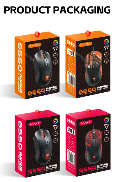 OBAME Cute Wired Gaming Mouse – Anti-Slip Sticker, 6-Key, RGB Backlight, for PC & Laptop