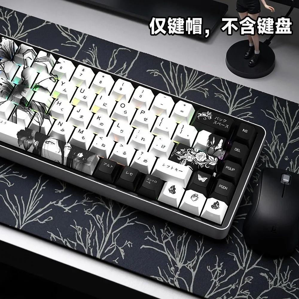 Chainsaw Man Anime Keycaps – PBT Dye-Sub, Cherry Profile, 74–140 Keys, for Mechanical Keyboard