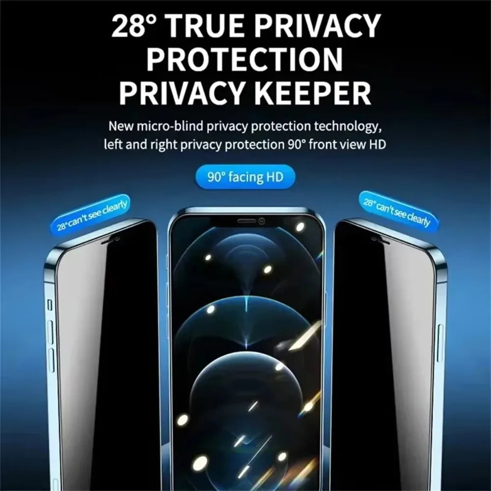 6-in-1 Anti-Spy Privacy Screen Protector for iPhone 16/15/14/13/12/11 – Tempered Glass + Camera Glass