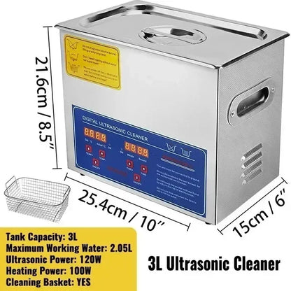 Ultrasonic Cleaner 1.3L–30L 40kHz 220V EU Plug – Portable Ultrasound Bath Washer